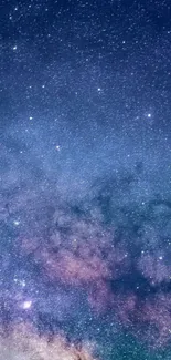 Stunning galaxy wallpaper with dark blue starry sky.