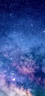 Colorful galaxy wallpaper with stars and cosmic clouds.