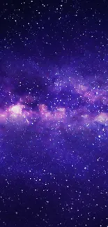 Vibrant purple galaxy with stars, perfect for mobile wallpaper.