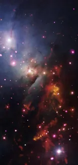 A vibrant galaxy wallpaper with star clusters and nebulae in deep space.