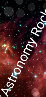 Astronomy rocks mobile wallpaper with galaxy and stars.