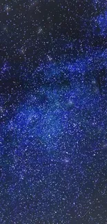 Starry galaxy night wallpaper with blue hues.