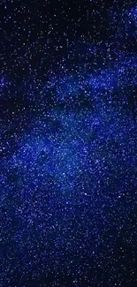 Deep blue galaxy starry wallpaper for mobile phone.