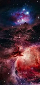 Vibrant galaxy wallpaper with stars and nebula swirling in deep space.