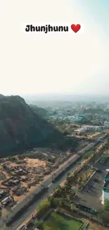 Aerial photograph of Jhunjhunu city from above.