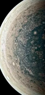 Mesmerizing close-up image of Jupiter in space, showcasing swirling patterns.