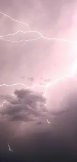 Striking lightning and storm clouds in the sky wallpaper.