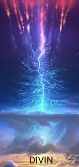 Electrifying lightning sky wallpaper with vibrant colors.