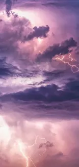 Mobile wallpaper featuring a dramatic purple lightning storm.