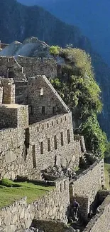 Stunning view of Machu Picchu's ancient stone architecture.