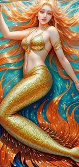 Fantasy mermaid art with vibrant colors and intricate design.