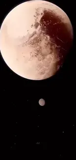 Mobile wallpaper featuring a detailed view of the moon in space.