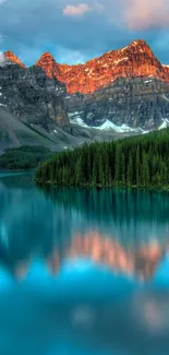 Stunning landscape with mountain, lake, and vibrant reflection.