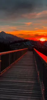 Beautiful sunset view over a mountain path with vibrant colors.