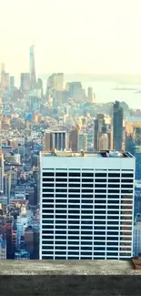 New York City skyline with skyscrapers and vibrant cityscape view.