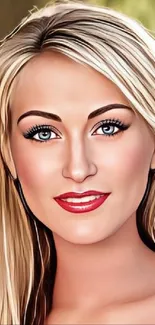 Blonde woman's elegant digital portrait