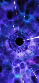 Purple cosmic tunnel wallpaper with vibrant colors.