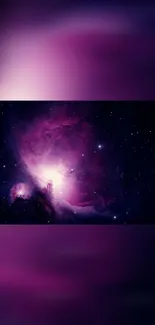 Purple galaxy wallpaper with stars and cosmic depth.