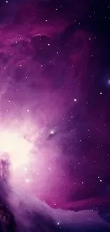 Purple galaxy wallpaper with stars and cosmic clouds