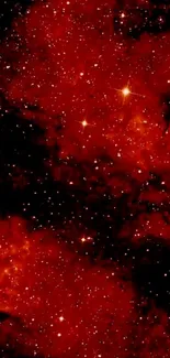 Red nebula and stars galaxy wallpaper.