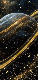 Beautiful galaxy wallpaper featuring Saturn's rings.