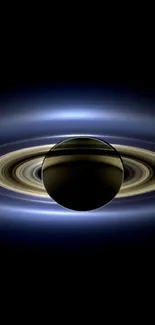 A breathtaking view of Saturn and its rings set against a dark cosmic backdrop.