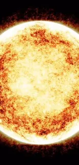 Vibrant wallpaper showcasing a radiant solar flare with fiery textures on display.