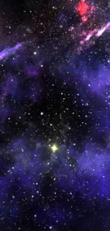 Vibrant galaxy wallpaper with stars and purple nebula.