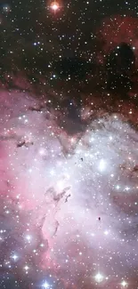 Mesmerizing space nebula with stars and cosmic clouds, perfect for mobile wallpaper.