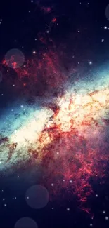 Colorful nebula with stars in dark space background wallpaper.