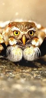 Close-up of a vibrant spider on rocky surface.