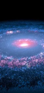 Beautiful spiral galaxy with vibrant cosmic colors in space.