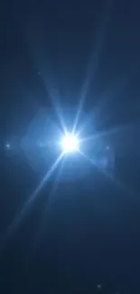 Glowing starburst on dark blue background