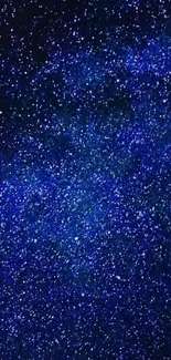 Bright starry night sky wallpaper in vibrant blue hues for mobile screens.