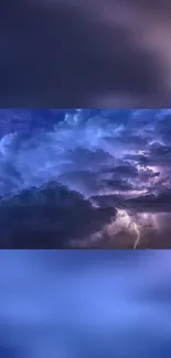 Dramatic stormy sky with dark clouds and lightning, perfect mobile wallpaper.