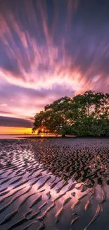 Stunning sunset landscape with vibrant colors and serene reflections.