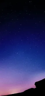 Twilight starry sky with gradient colors wallpaper.