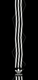 Adidas logo with vertical stripes on a black background mobile wallpaper.