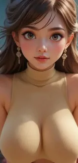 Stylish and detailed anime portrait for mobile wallpaper.