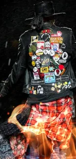 Mobile wallpaper of a jacket with colorful patches.