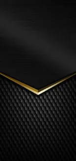 Elegant black and gold textured mobile wallpaper.