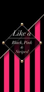 Black and pink striped wallpaper with elegant design.