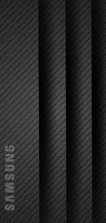 Black striped Samsung wallpaper with sleek design.