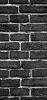 A detailed dark gray brick wall texture for mobile wallpaper.
