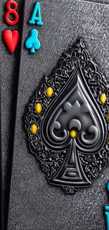 Intricate playing cards wallpaper design.