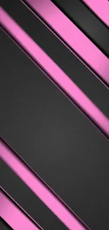 Diagonal pink stripes on a dark background wallpaper.