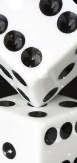 Stylish black and white dice wallpaper for mobile phones.