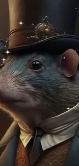 Sophisticated rat wearing a top hat and suit, showcasing elegance and style.