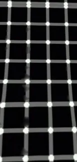 Black and white grid pattern wallpaper for a modern look.