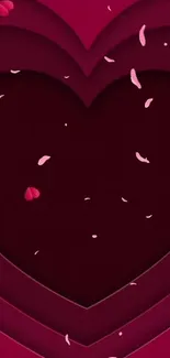 Heart-themed wallpaper with pink petals.